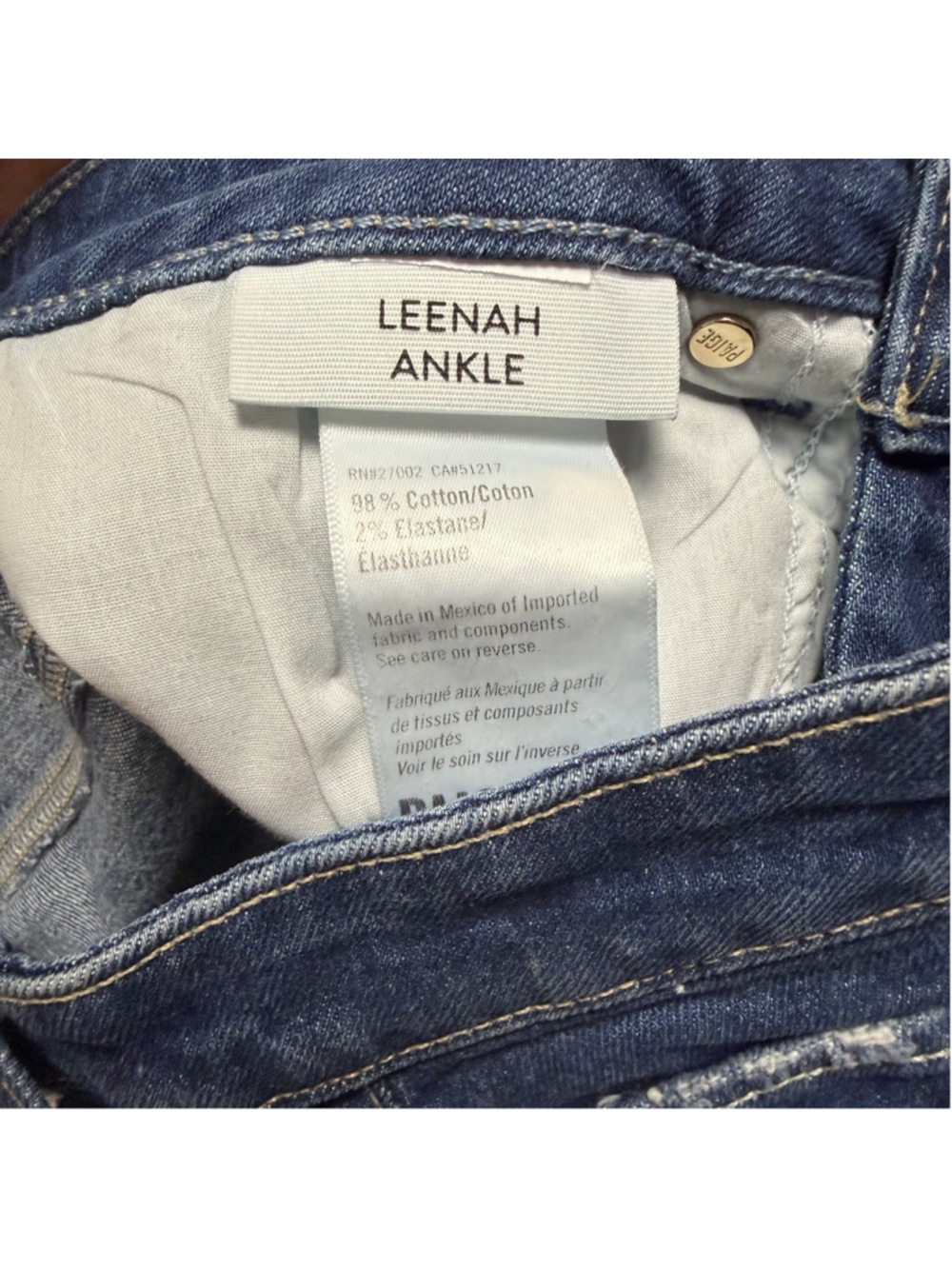 Paige 26 Leenah Ankle Jeans Saint Tropez Wide Leg Frayed Hem EUC Mid Rise $249 - Picture 8 of 10